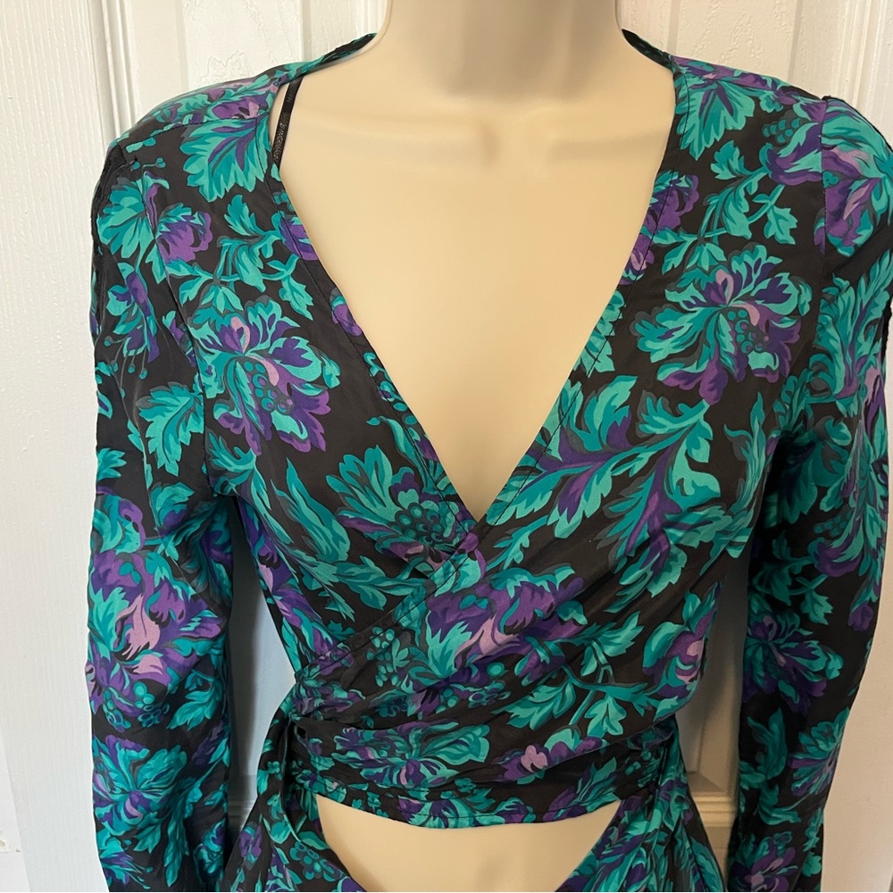 Zimmermann Green Wrap Jumpsuit with Long Sleeves